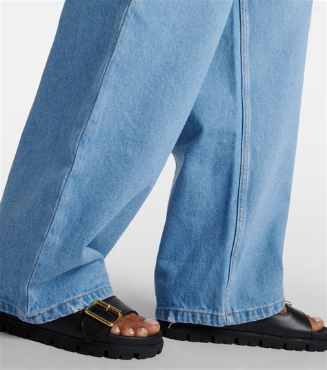 jeans prada biru|prada wide leg jeans.